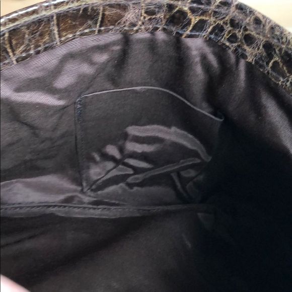 Carla Mancini Vintage Croco Envelope Style Brown Shoulder Bag - Picture 4 of 5